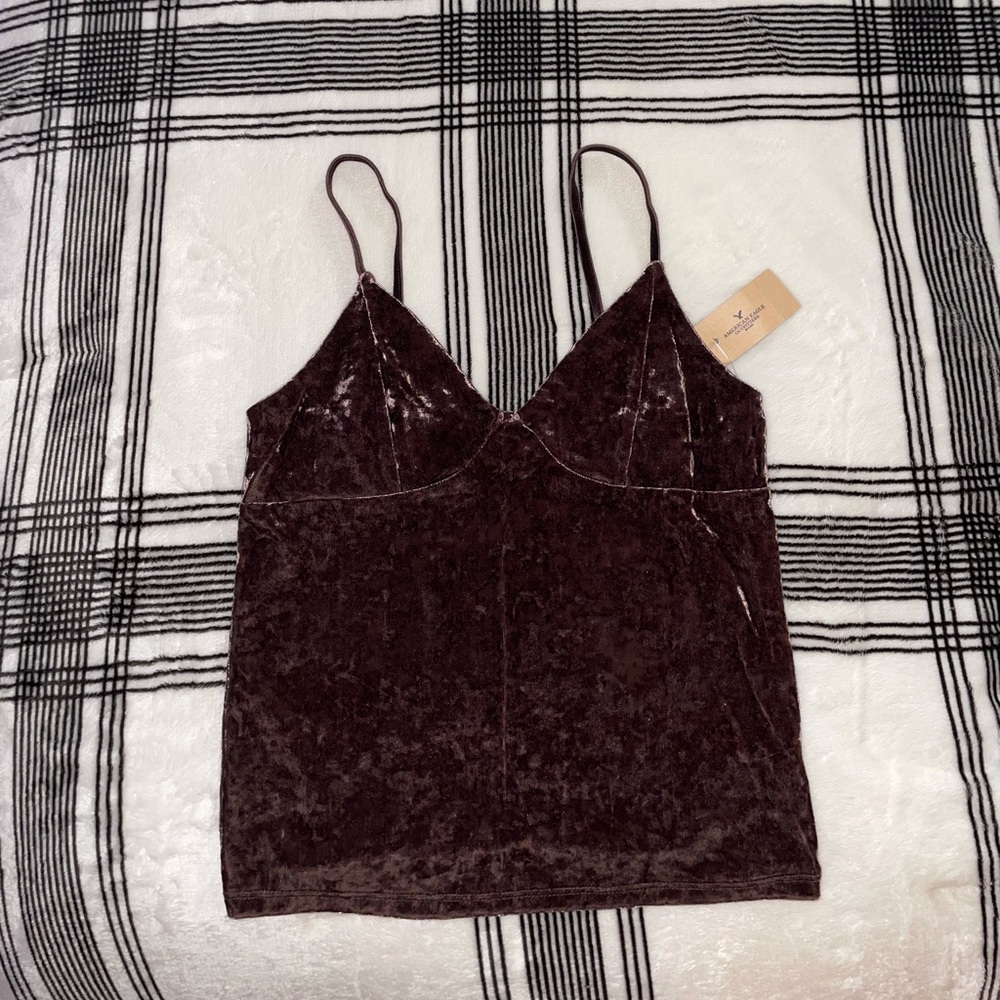 Maroon velvet tank top